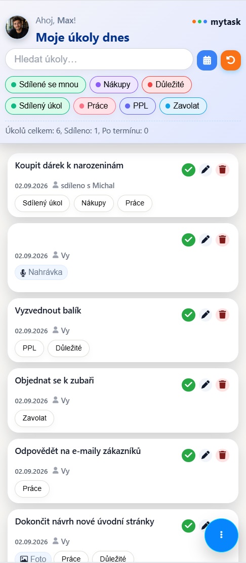 MyTask — seznam úkolů